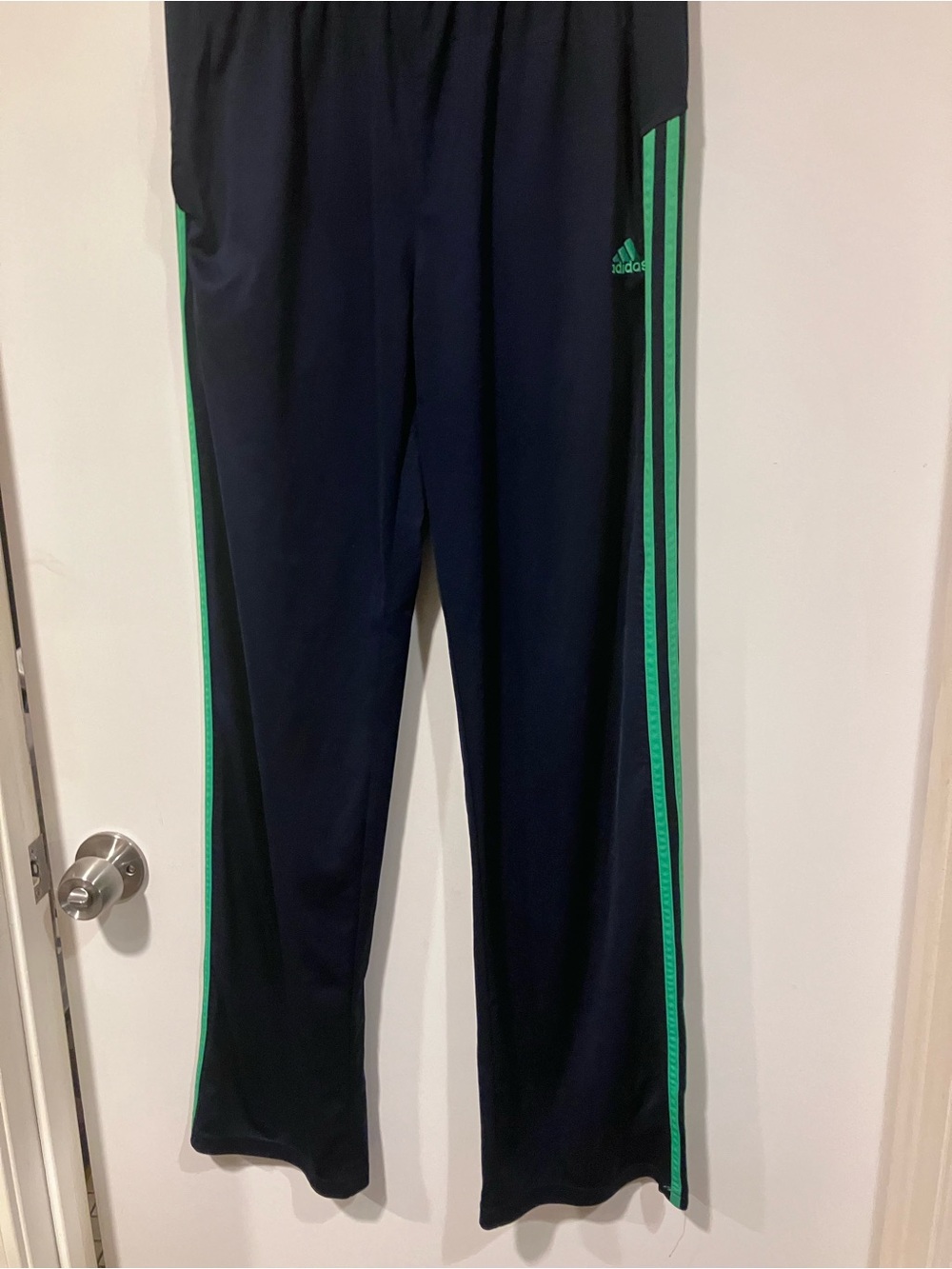 Vintage Y2K Adidas Navy Green 3 Stripe Track Pants - Picture 2 of 6